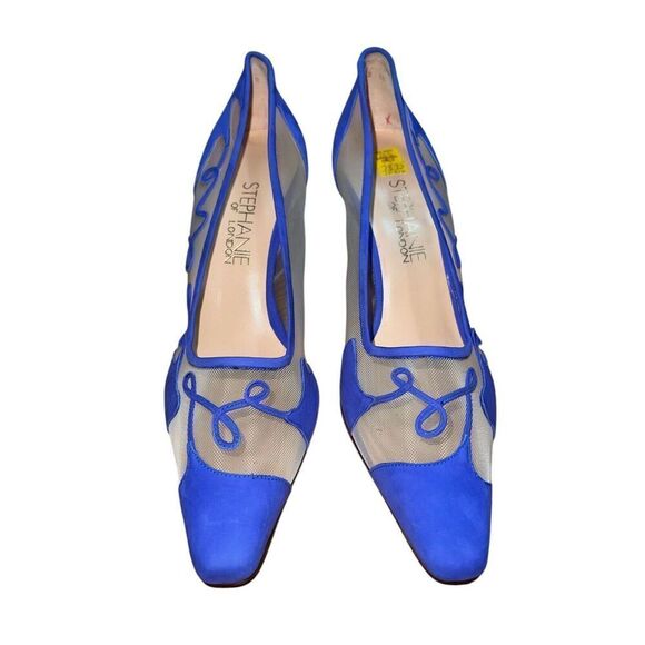 Stephanie of London-Mesh/Nubuck - Blue Pumps/Heels - Womens Size 10 GREAT CONDIT - Picture 2 of 15